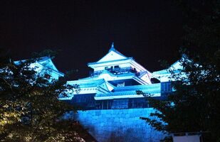 松山城観光にライトアップあり！桜が映える！色（赤・青）や時間と期間情報